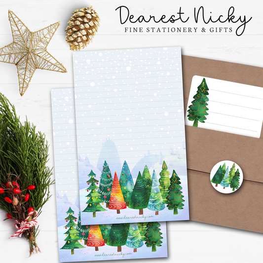 Christmas Trees Letter Writing Set