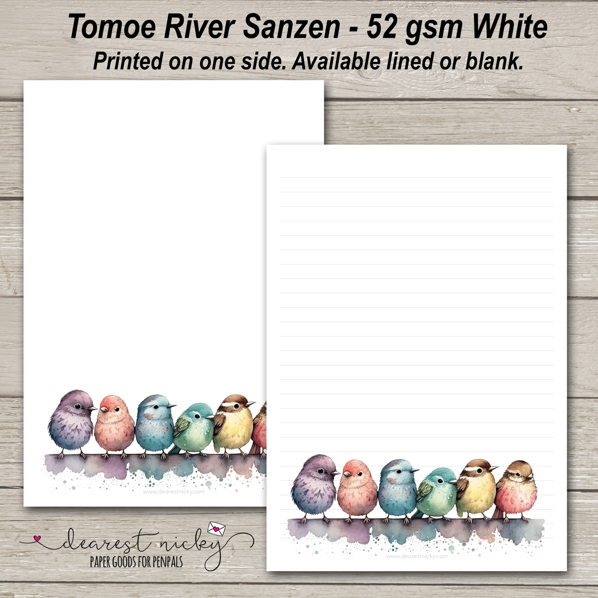 Papier à lettres coloré moineaux - 52 g/m² Tomoe River Sanzen