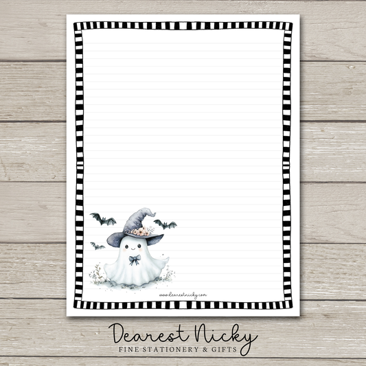 Cute Ghost Large Letter Writing Paper - 8½ x 11