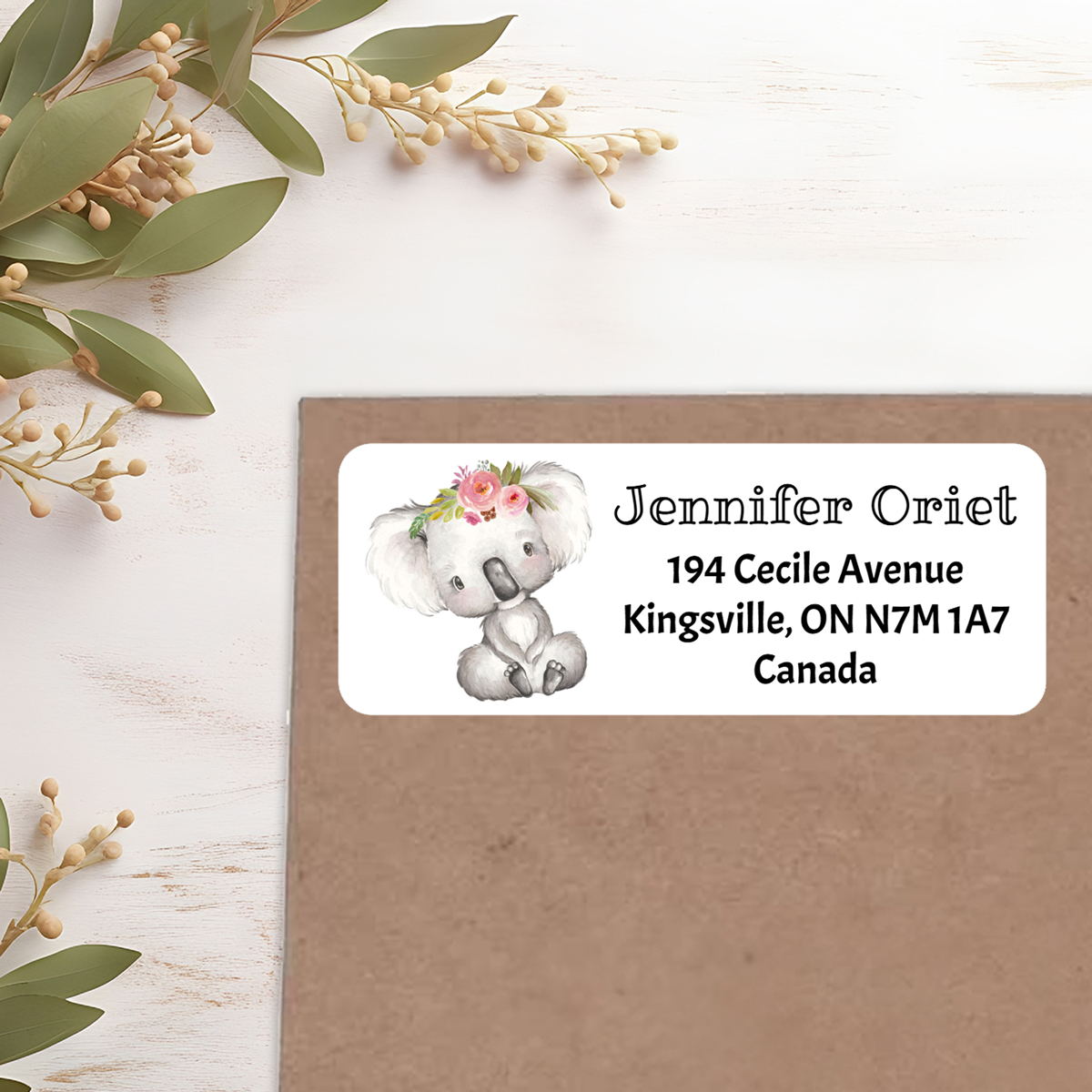 Cute Koalas Custom Return Address Labels - Set of 30