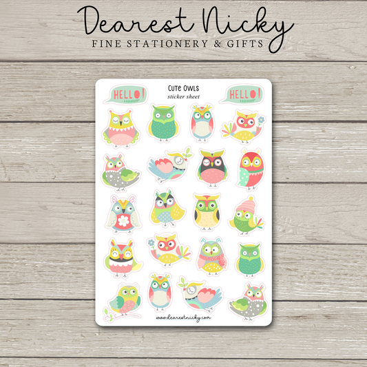 Cute Owls Stickers