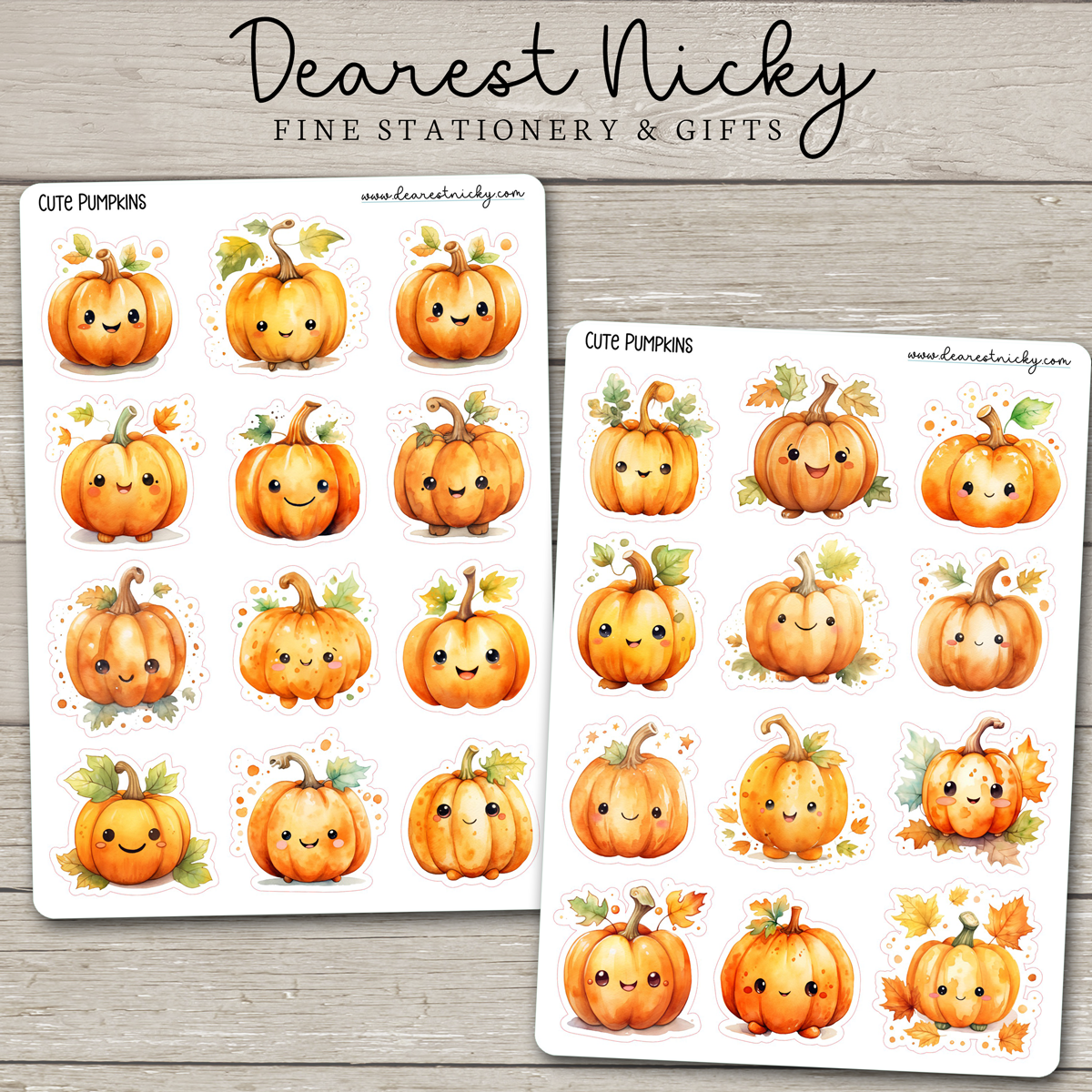 Cute Pumpkins Stickers - 2 Sheets