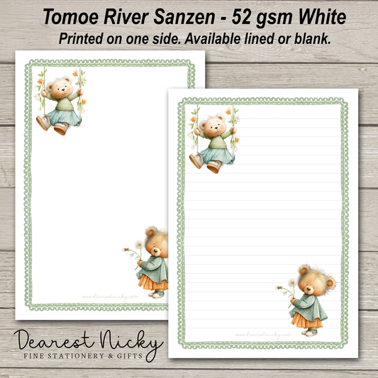 Cute Teddies Letter Writing Paper - 52 gsm Tomoe River Sanzen