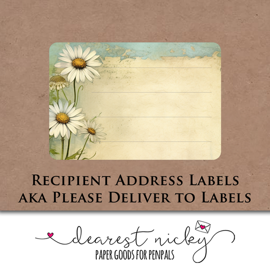 Daisies Mailing Address Labels - Set of 16