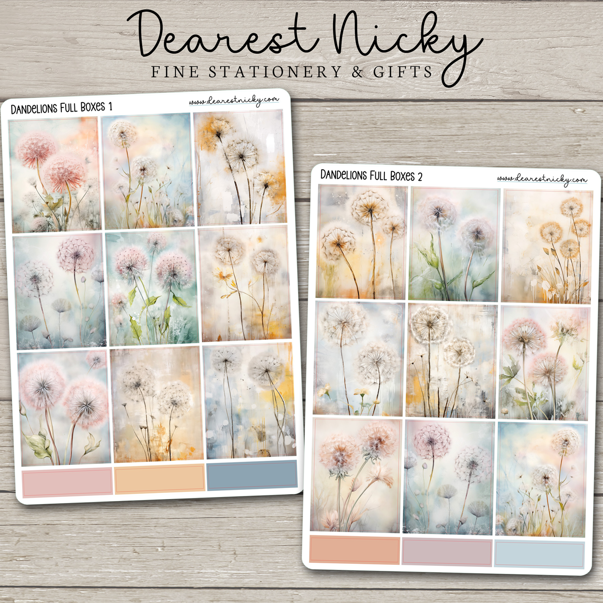 Dandelions Full Box Stickers - 2 Sheets