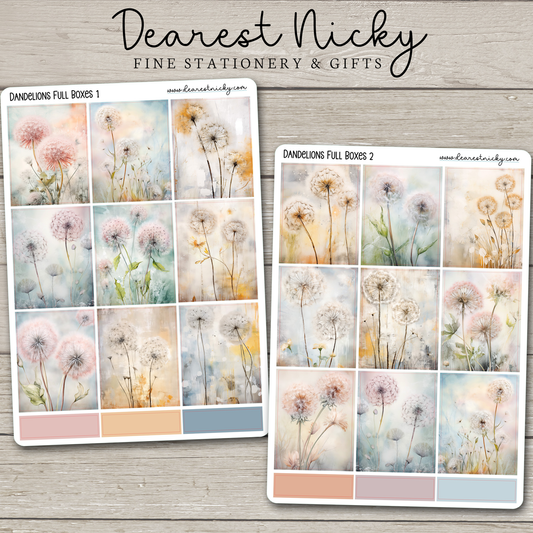 Dandelions Full Box Stickers - 2 Sheets