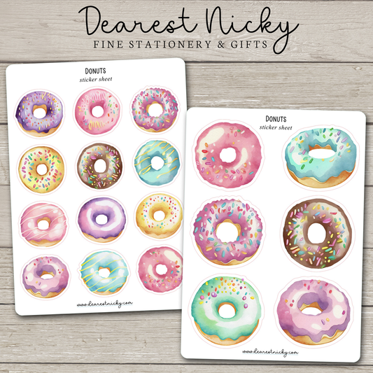 Donuts Stickers - 2 Sheets