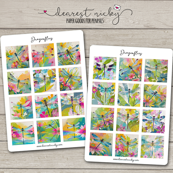 Dragonflies Stickers - 2 Sheets