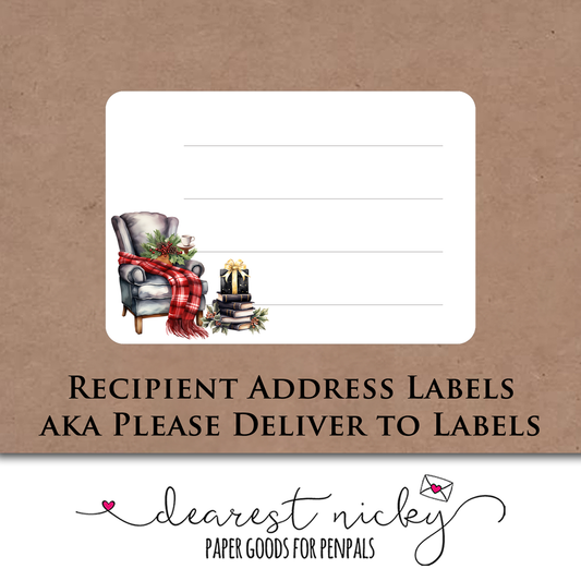 Elegant Christmas Mailing Address Labels - Set of 16
