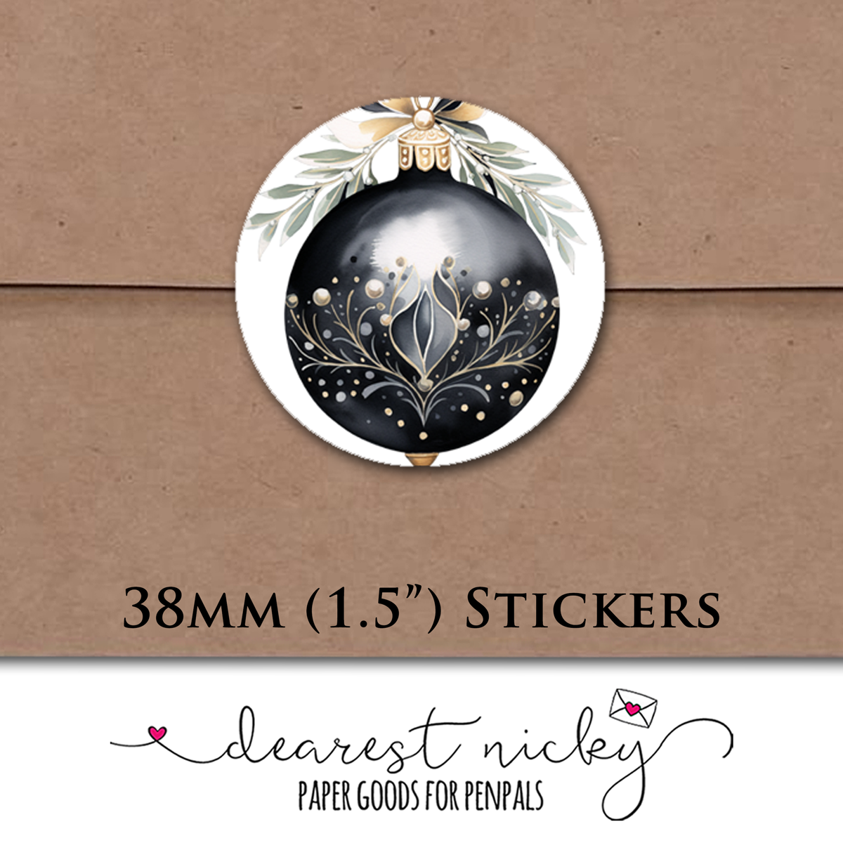 Elegant Christmas Envelope Seals - Set of 30 Stickers