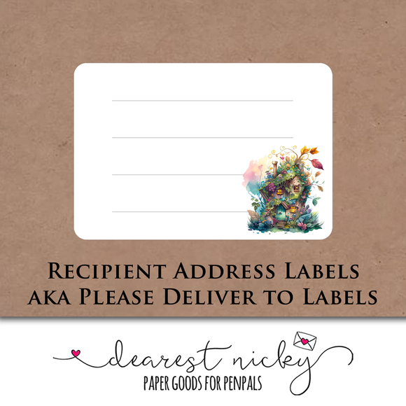 Fairy Houses Mailing Address Labels <br> Set of 16