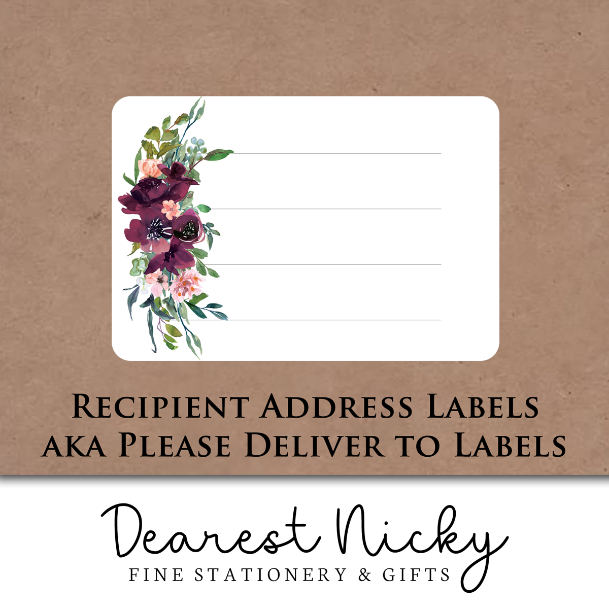 Fall Florals Mailing Address Labels - Set of 16