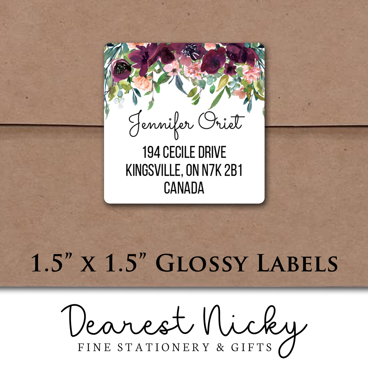 Fall Florals Custom Return Address Labels - Set of 24