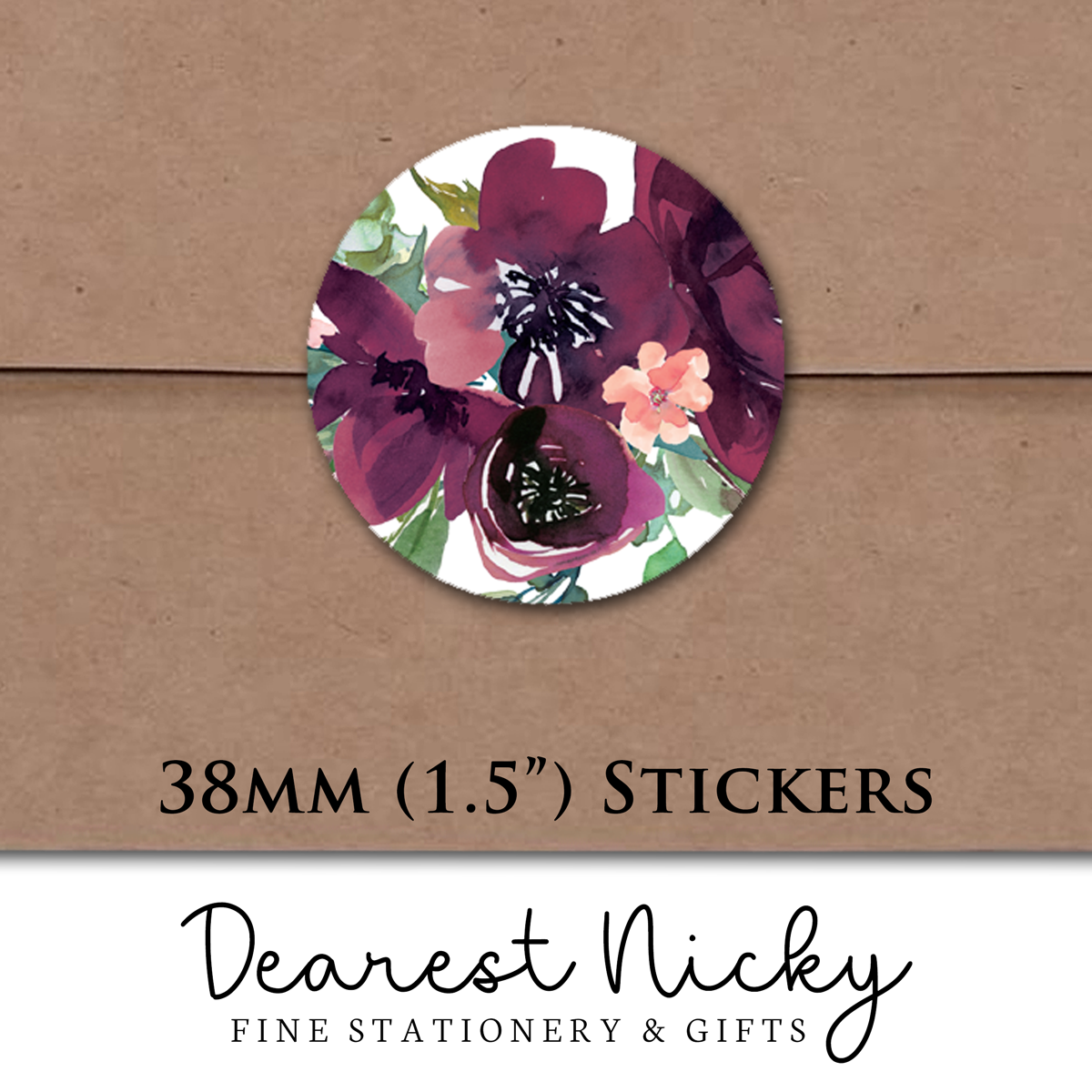 Fall Florals Envelope Seals - Set of 30 Stickers