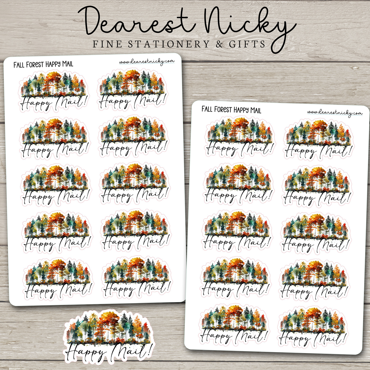 Fall Forest Happy Mail Stickers - 2 Sheets