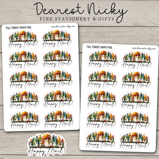 Fall Forest Happy Mail Stickers - 2 Sheets