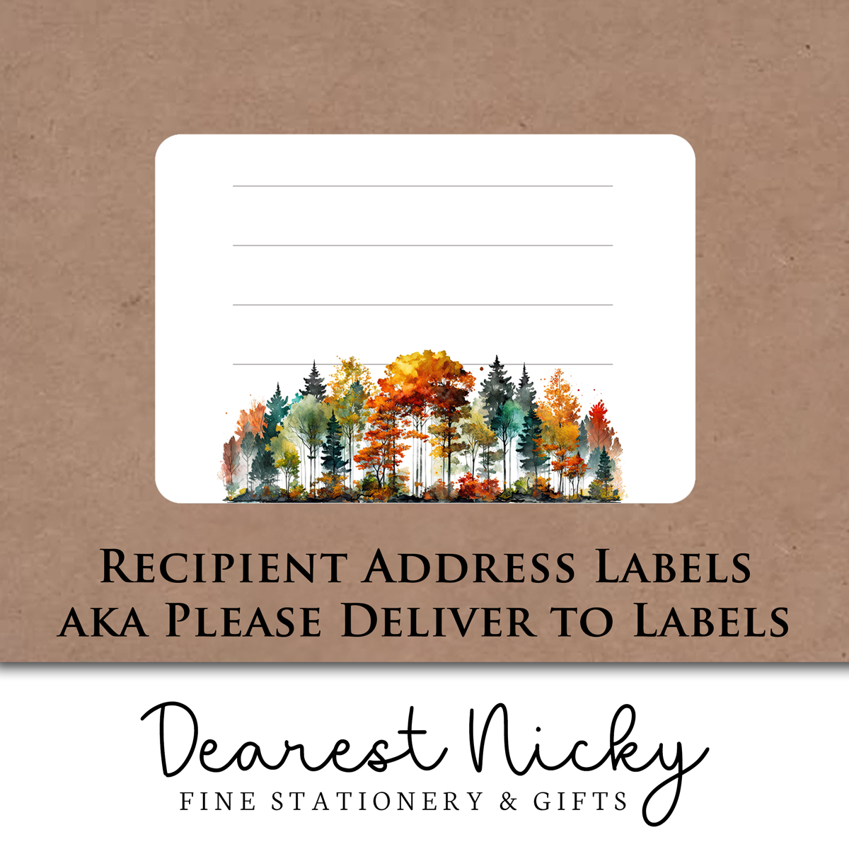 Fall Forest Mailing Address Labels - Set of 16