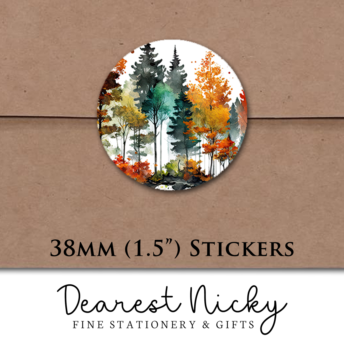 Fall Forest Envelope Seals - Set of 30 Stickers