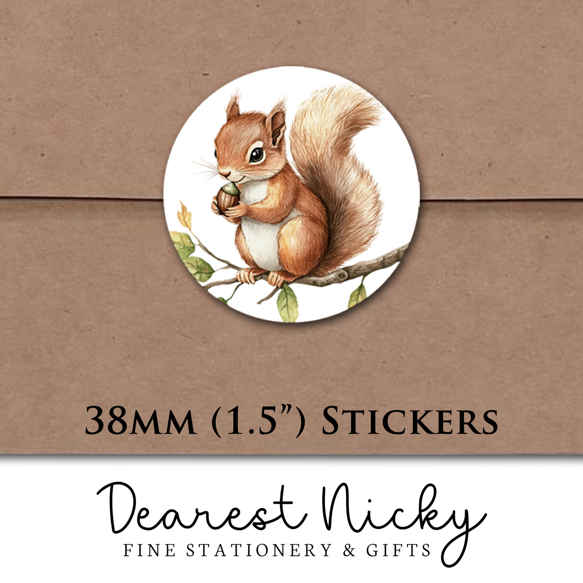 Squirrels Envelope Seals - Set of 30 Stickers