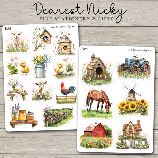 Farm Stickers - 2 Sheets