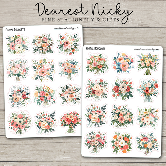 Floral Bouquets Stickers - 2 Sheets