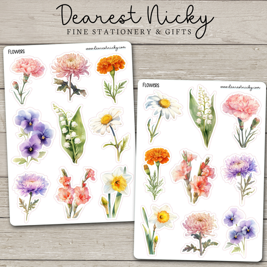 Flowers Stickers - 2 Sheets