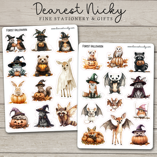 Forest Halloween Stickers - 2 Sheets