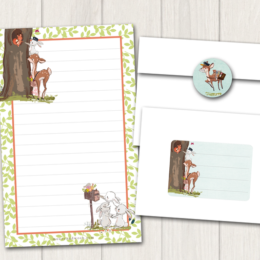 Forest Mail Delivery Stationery Set for Kids