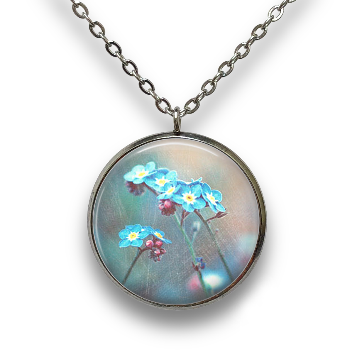 Forget Me Nots Pendant with Necklace