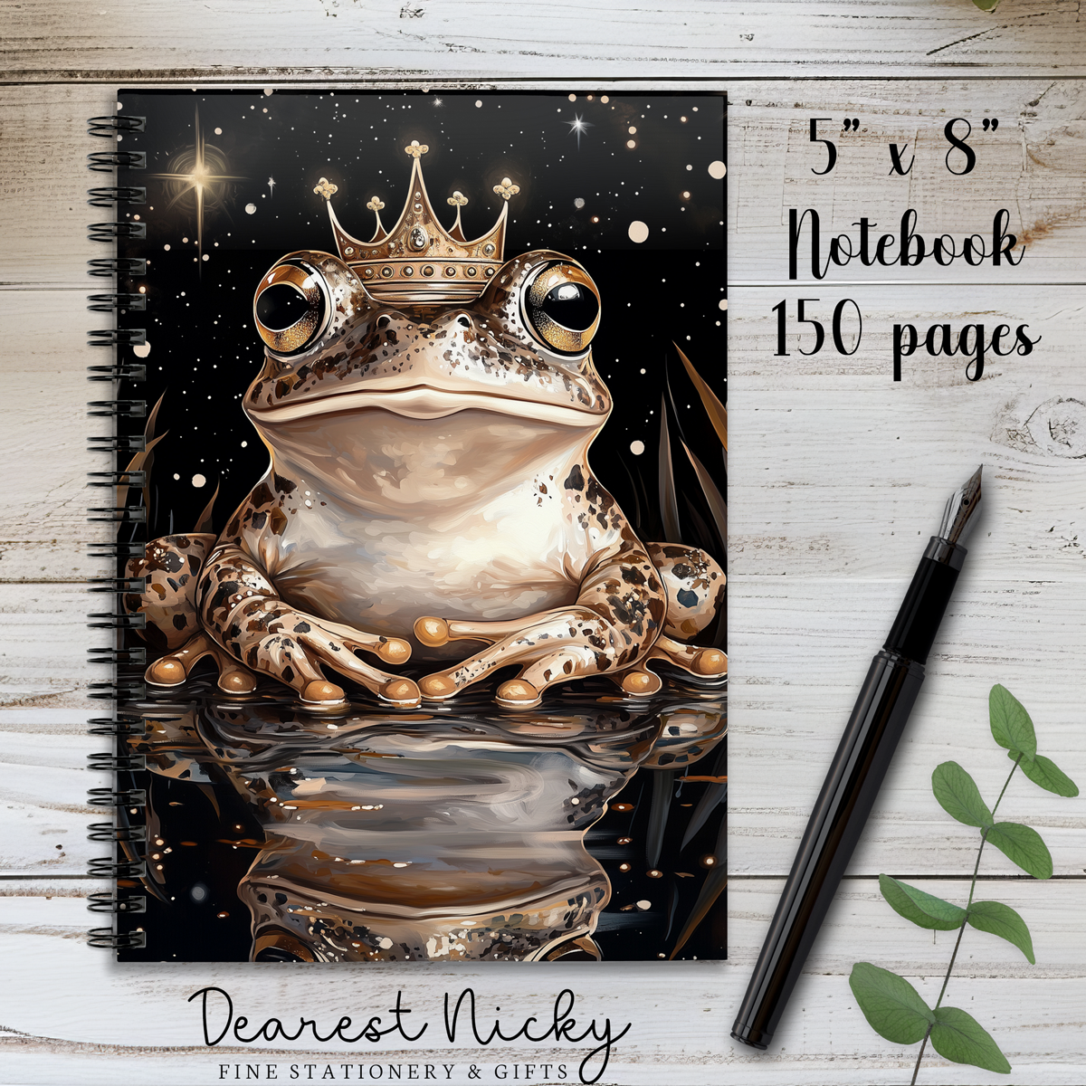 Frog Prince 150 Page Wire Bound Notebook - Blank or Lined