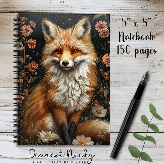 Garden Fox 150 Page Wire Bound Notebook - Blank or Lined