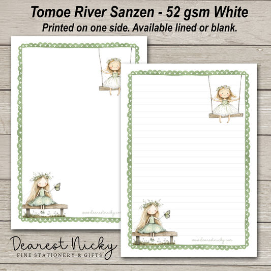 Garden Girl Letter Writing Paper - 52 gsm Tomoe River Sanzen