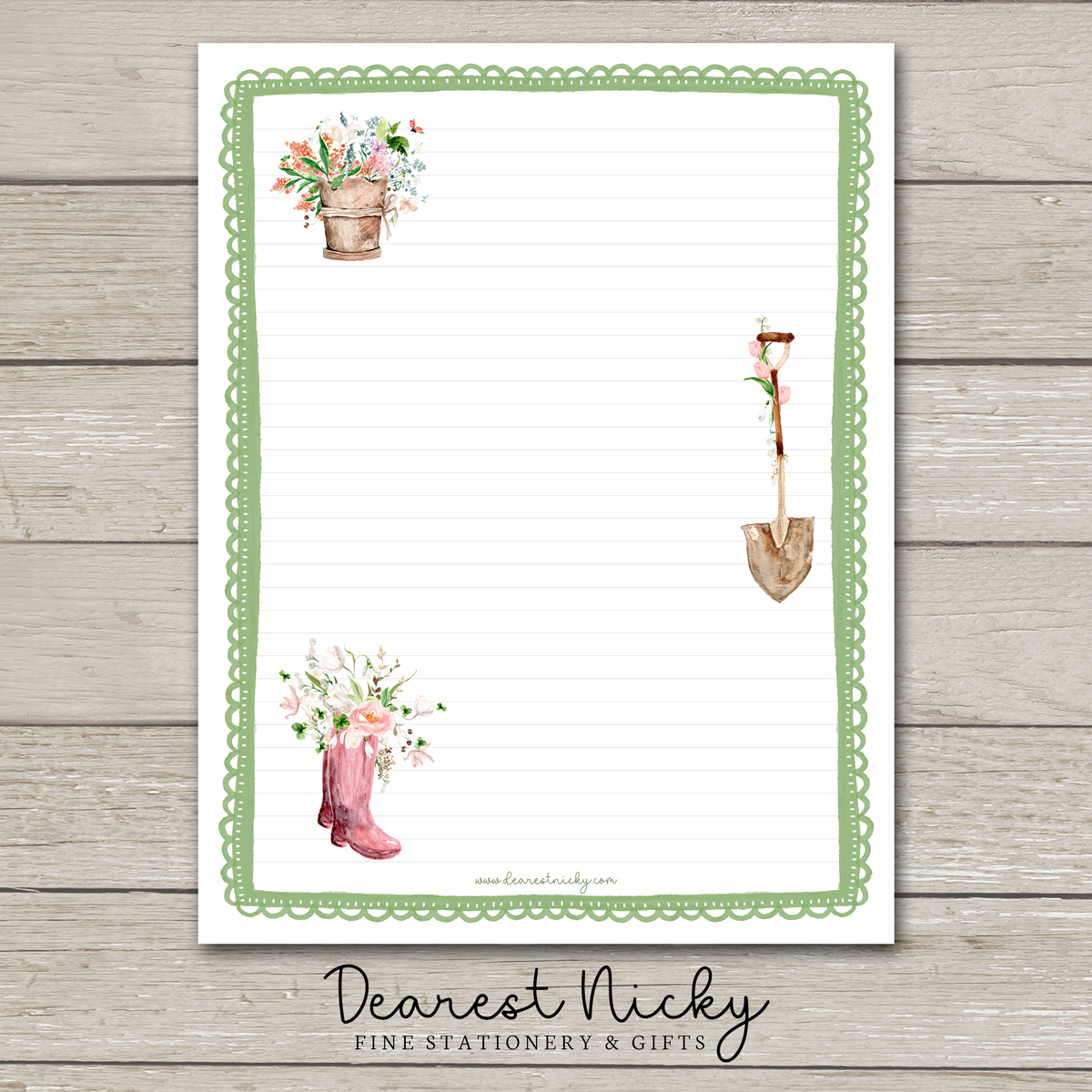 Gardening Large Letter Writing Paper - 8½ x 11