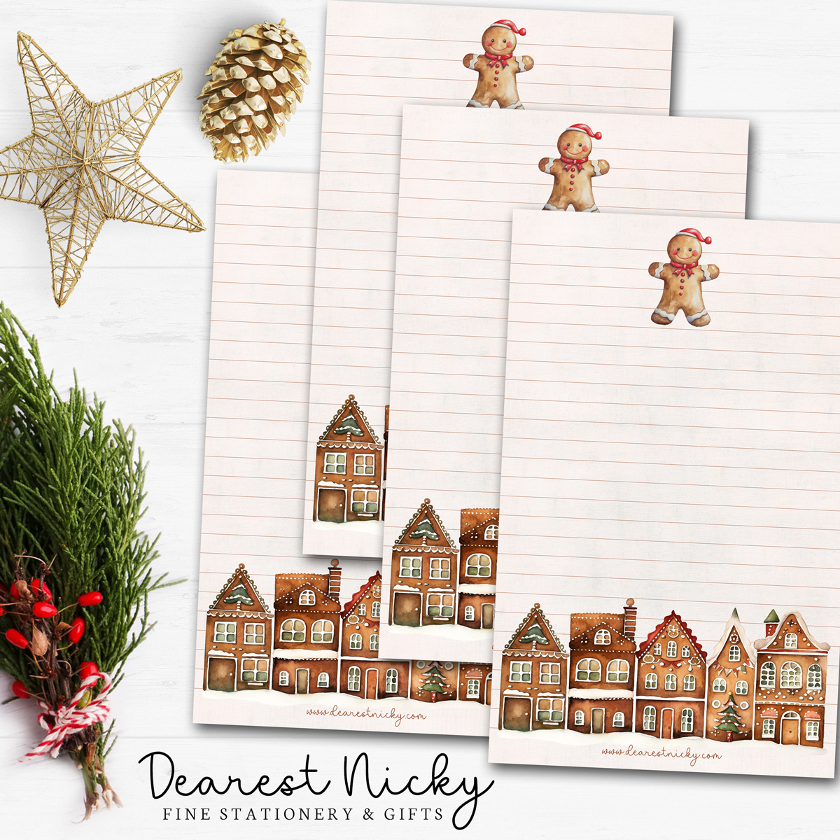 Gingerbread Houses Letter Writing Paper