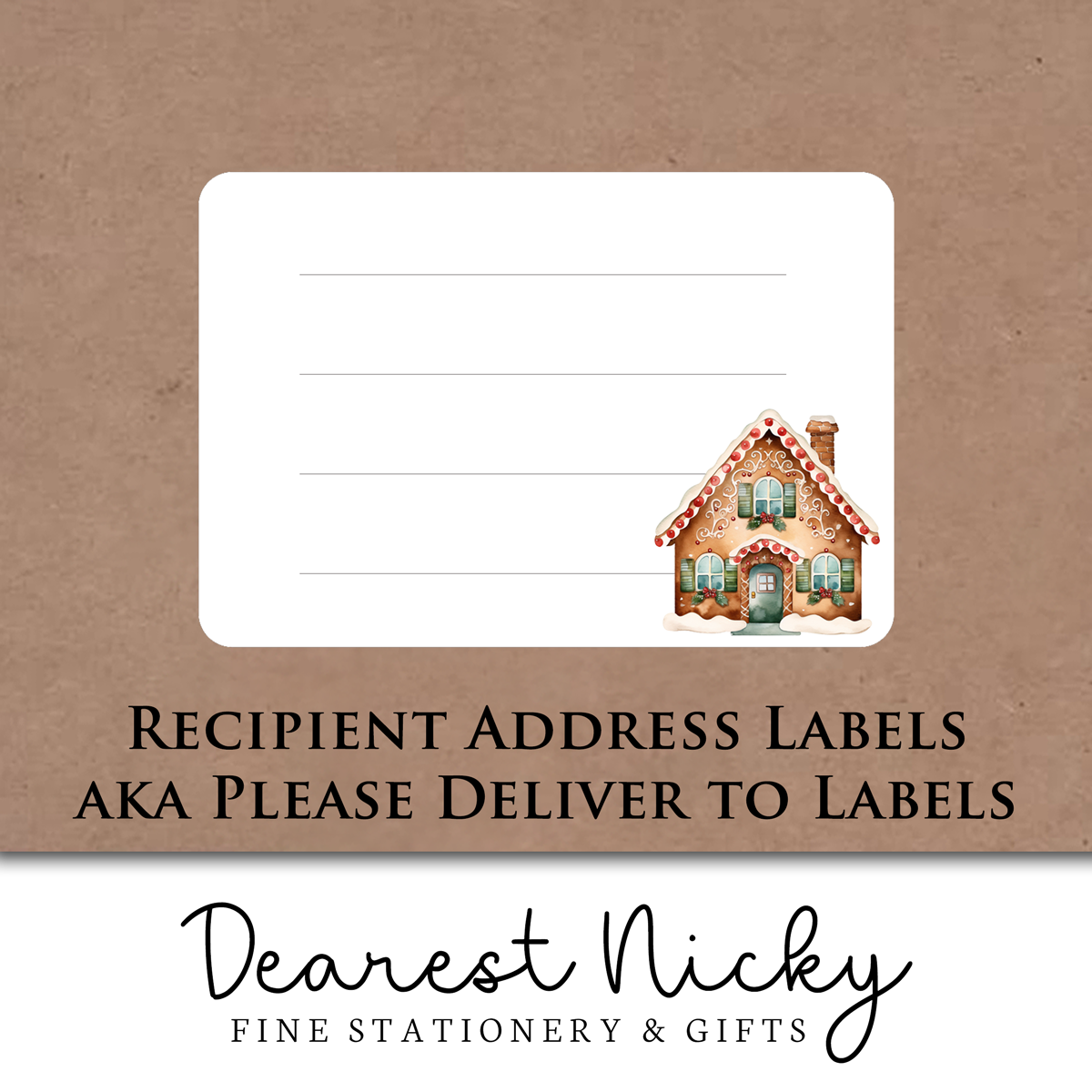 Gingerbread Houses Mailing Address Labels - Set of 16