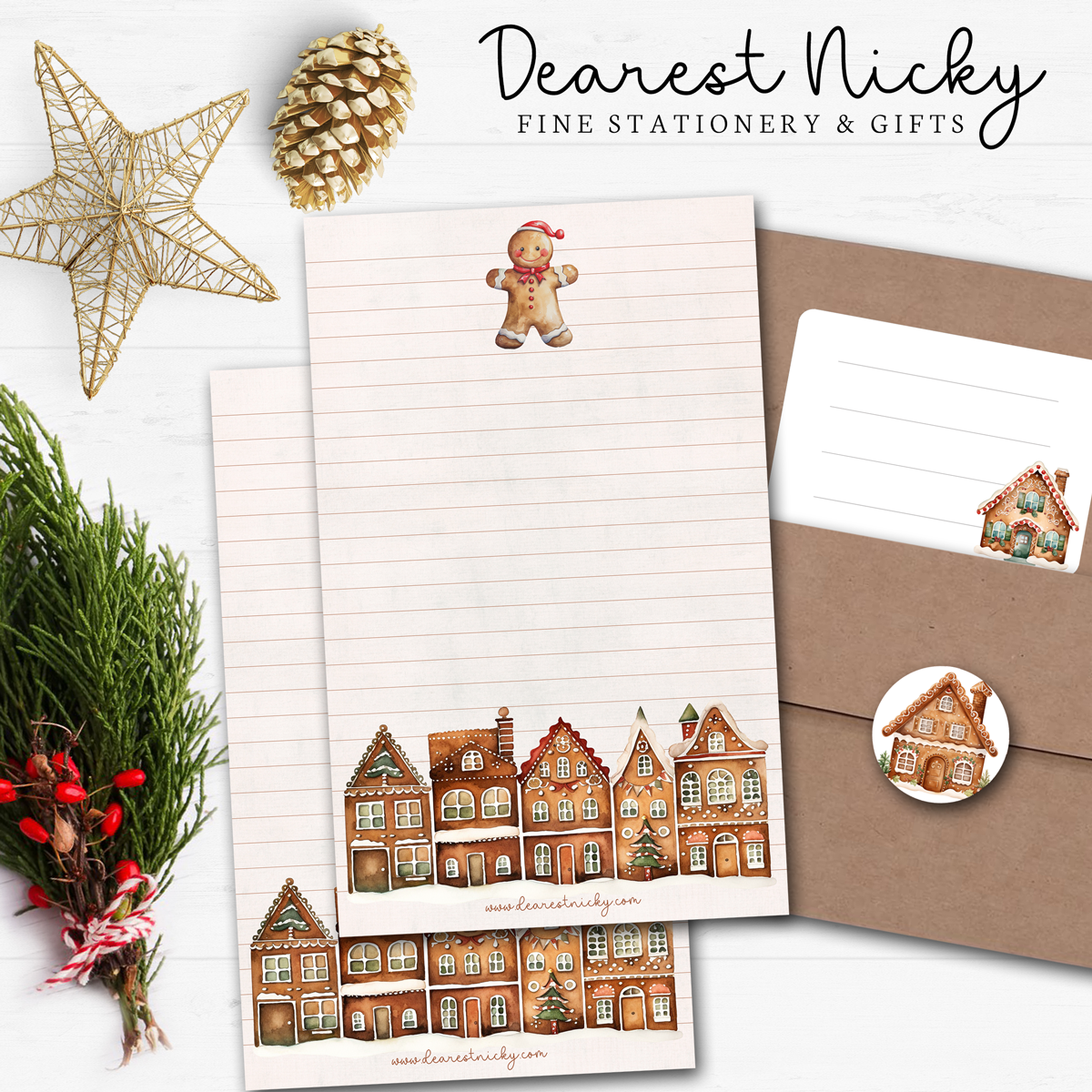 Gingerbread Houses Letter Writing Set