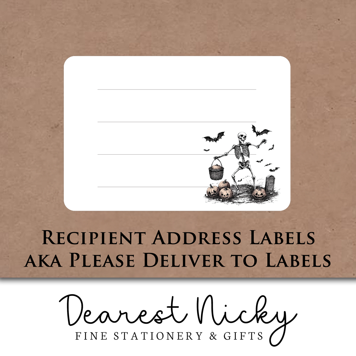 Graveyard Skeleton Mailing Address Labels - Set of 16