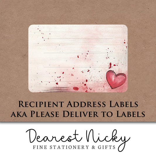 Grunge Hearts Address Labels - Set of 16