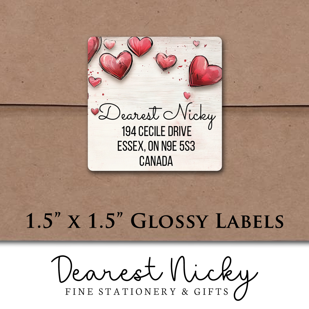 Grunge Hearts Custom Return Address Labels - Set of 24