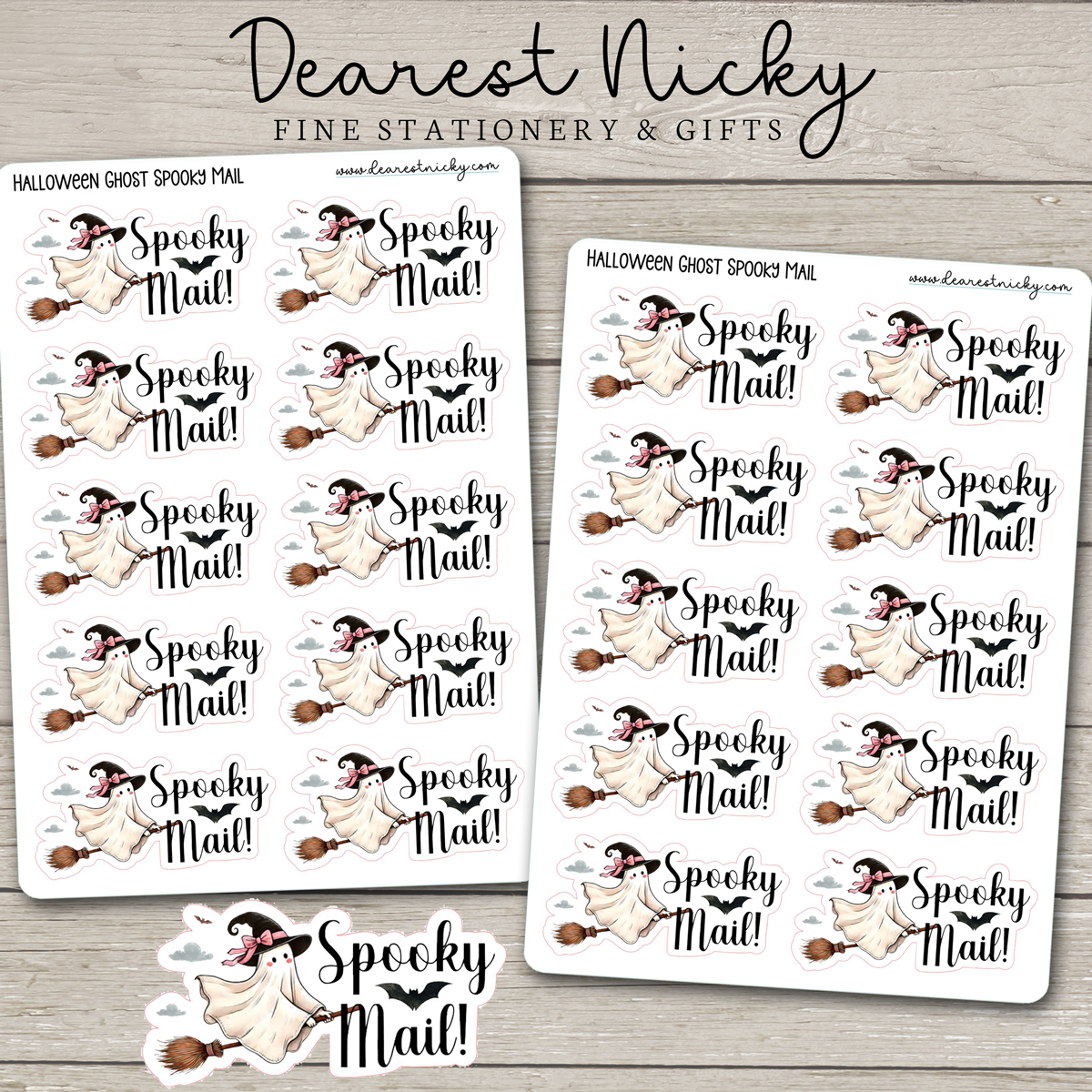 Halloween Ghosts Spooky Mail Stickers - 2 Sheets