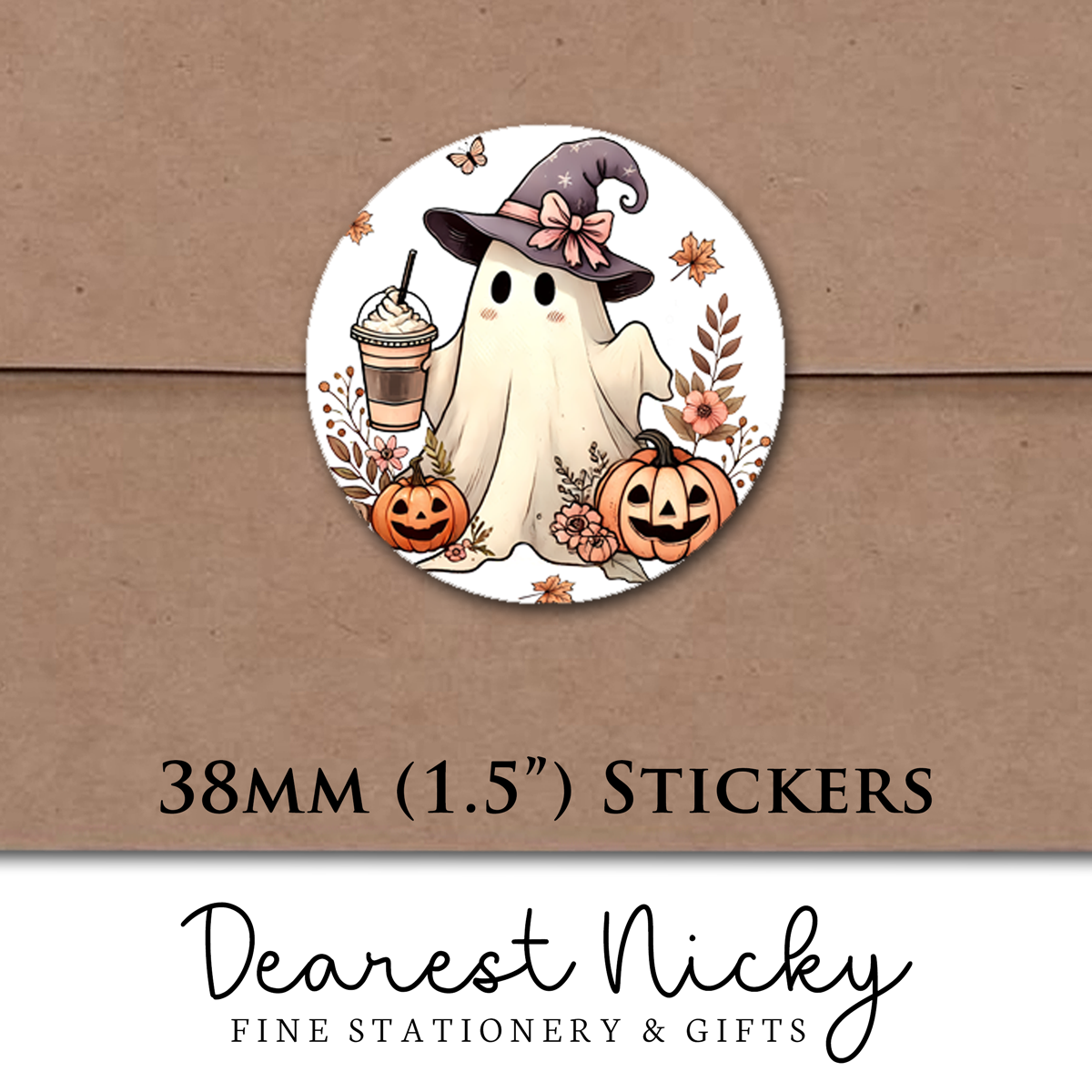 Halloween Ghosts Envelope Seals - Set of 30 Stickers