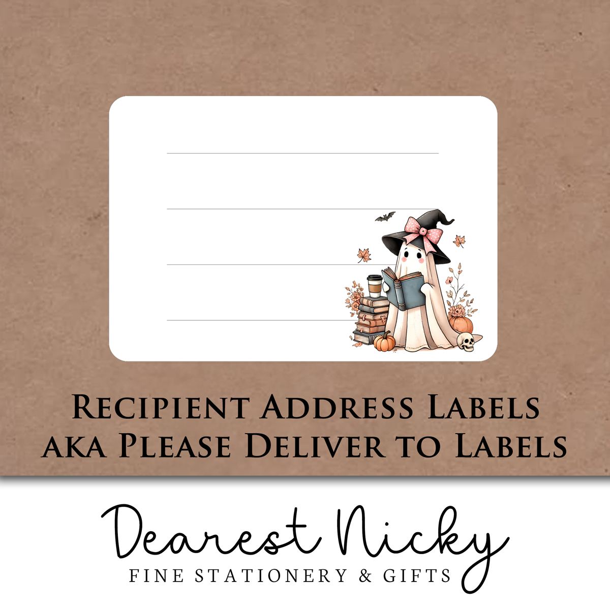 Halloween Ghosts Mailing Address Labels - Set of 16