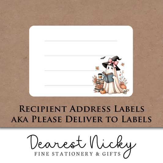 Halloween Ghosts Mailing Address Labels - Set of 16