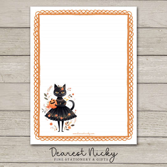 Halloween Kitty Large Letter Writing Paper - 8½ x 11