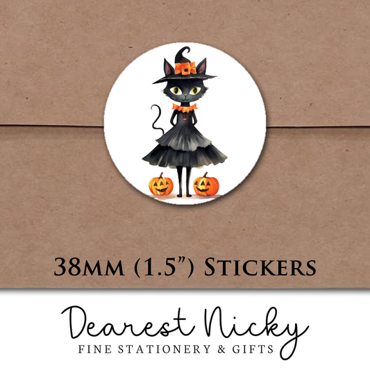 Halloween Kitty Envelope Seals - Set of 30 Stickers