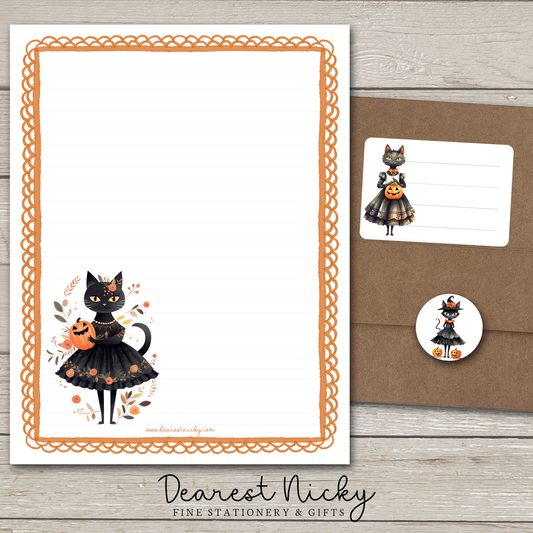 Halloween Kitty Large Letter Writing Set - 8½ x 11