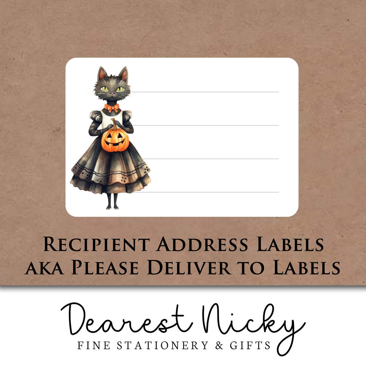 Halloween Kitty Address Labels - Set of 16