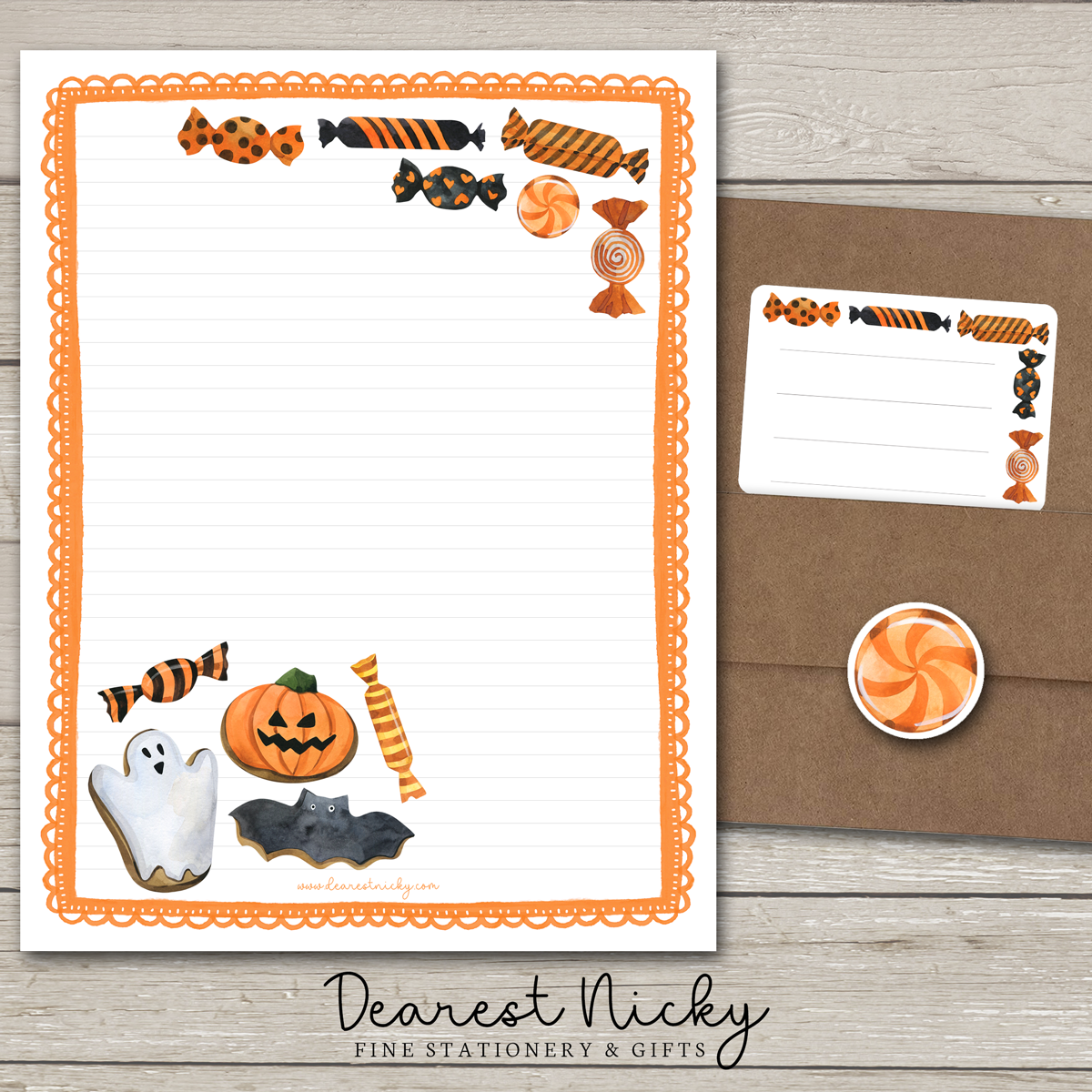 Halloween Treats Large Letter Writing Set - 8½ x 11