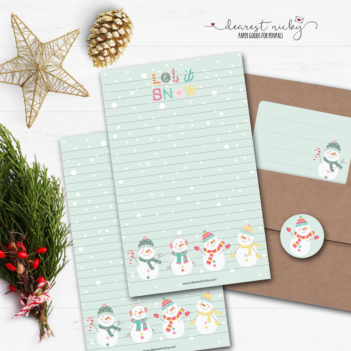 Happy Snowmen Letter Writing Set