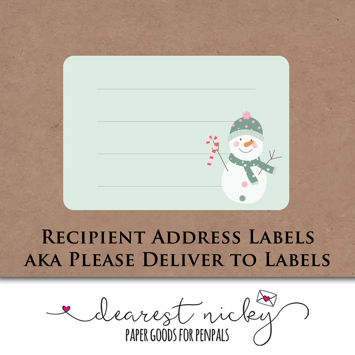 Happy Snowmen Mailing Address Labels - Set of 16